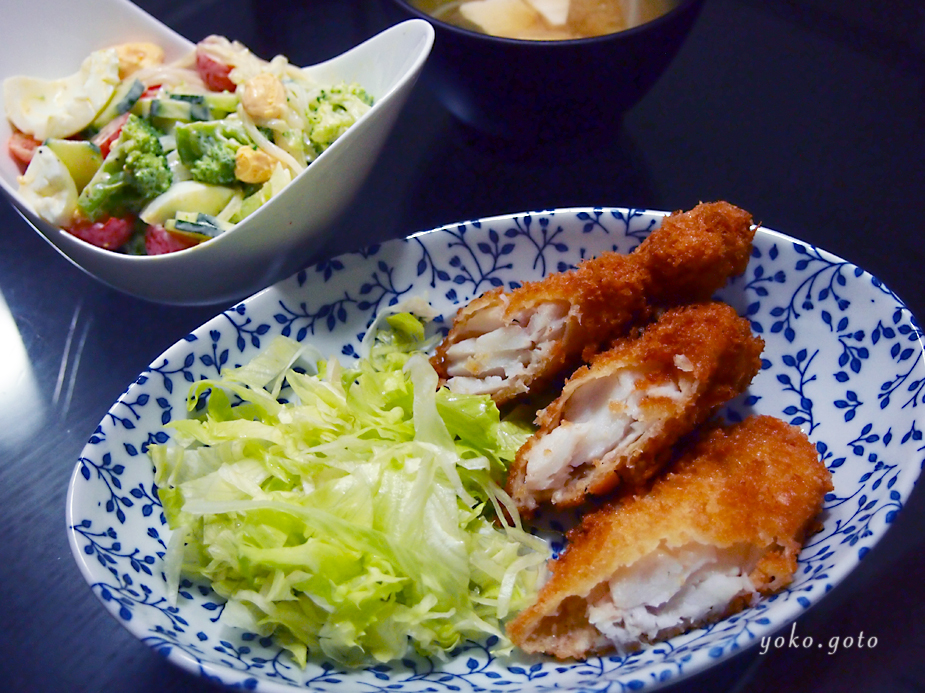 【お料理ブログ】白身魚のフライと、ブロッコリーと卵のサラダ