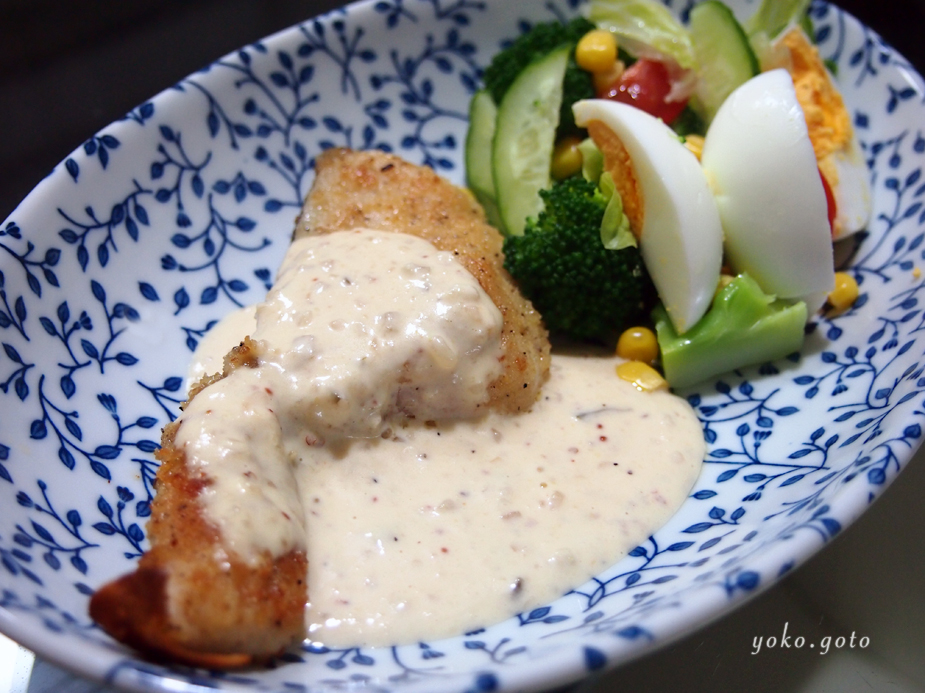 【お料理ブログ】鱈のカリカリ　ムニエルと卵サラダ