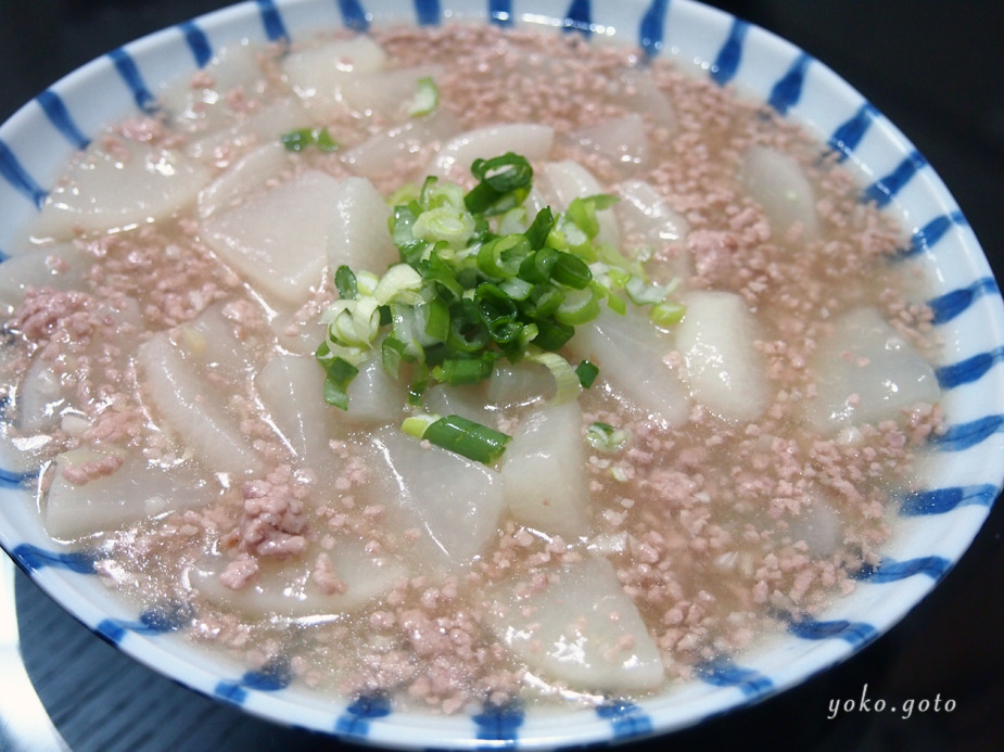 【お料理ブログ】豚ひき肉とダイコンのトロトロ煮とレンコンのごま油キンピラ